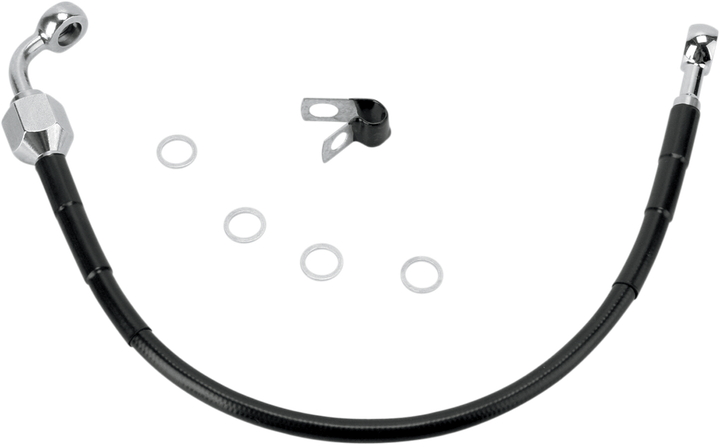 Drag Specialties Brake Line - Rear - Black 1741-2948