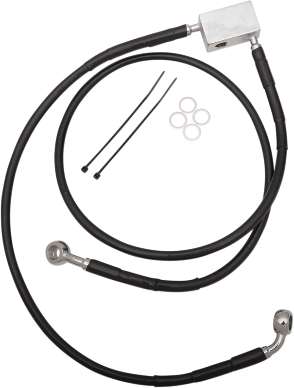 Drag Specialties Brake Line - Front - Black - +2" - Softail '00-'03 1741-2951