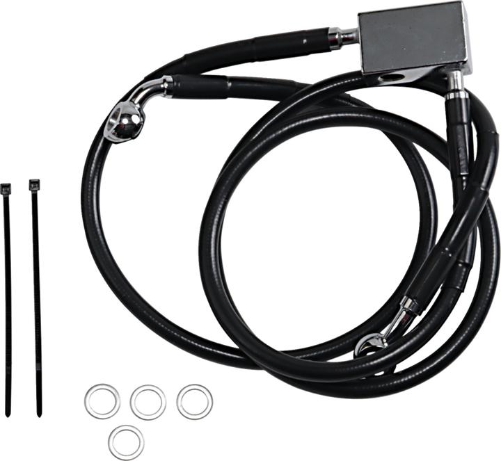 Drag Specialties Brake Line - Rear - Black - +3" - Softail '00-'03 1741-2952