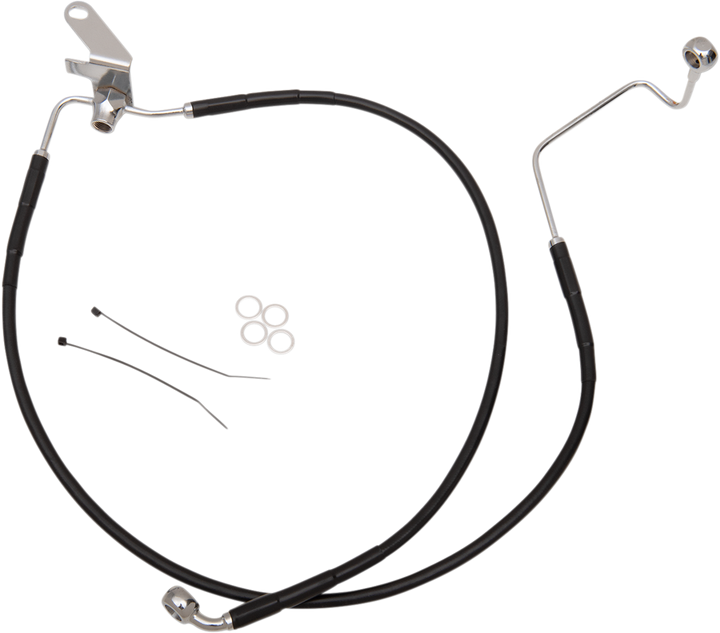 Drag Specialties Brake Line - Front - Black - +2" - Softail '04-'06 1741-2955