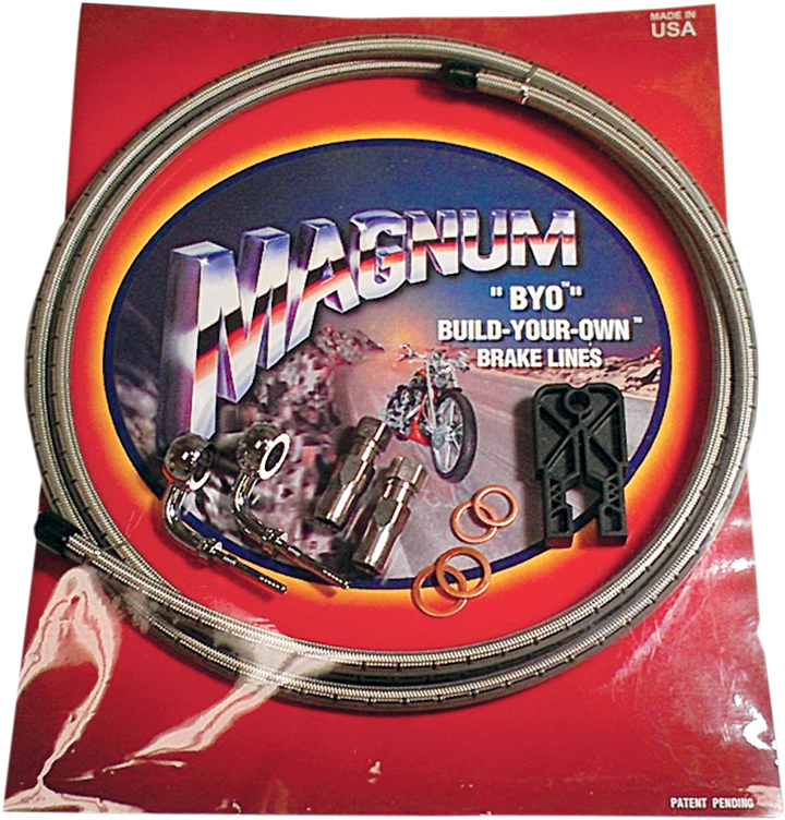 Magnum Shielding Brake Line Kit - Single Disc - 7/16"-90° - 6' - Stainless Steel 396790A
