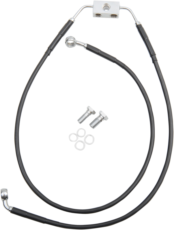 Drag Specialties Brake Line - Front - Black - +4" - Fxdb '12-'17 1741-3802