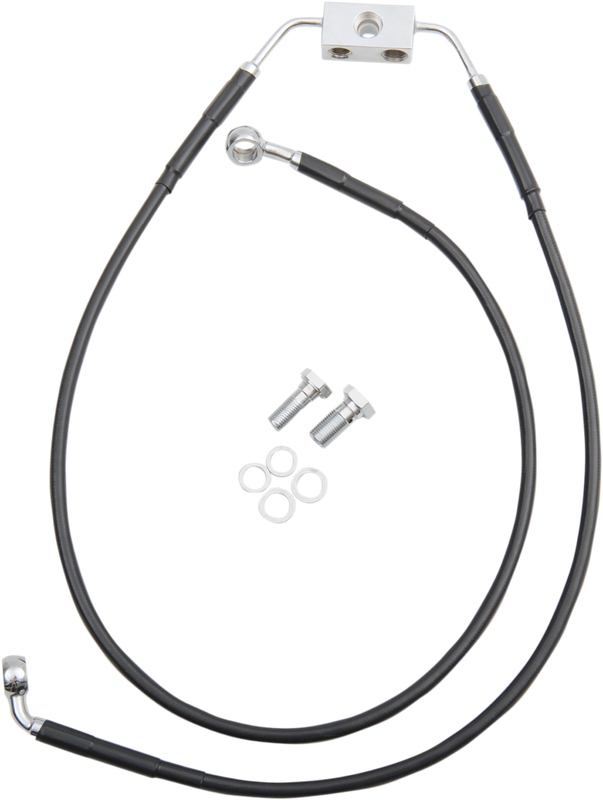 Drag Specialties Brake Line - Front - Black - +8" - Fxdb '12-'17 1741-3806