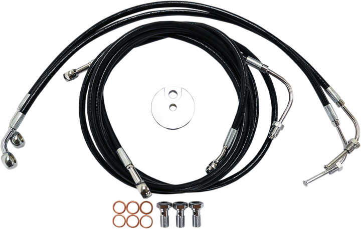 La Choppers Brake Line - 15" - 17" Ape Hanger Handlebars - Black LA-8050B16B