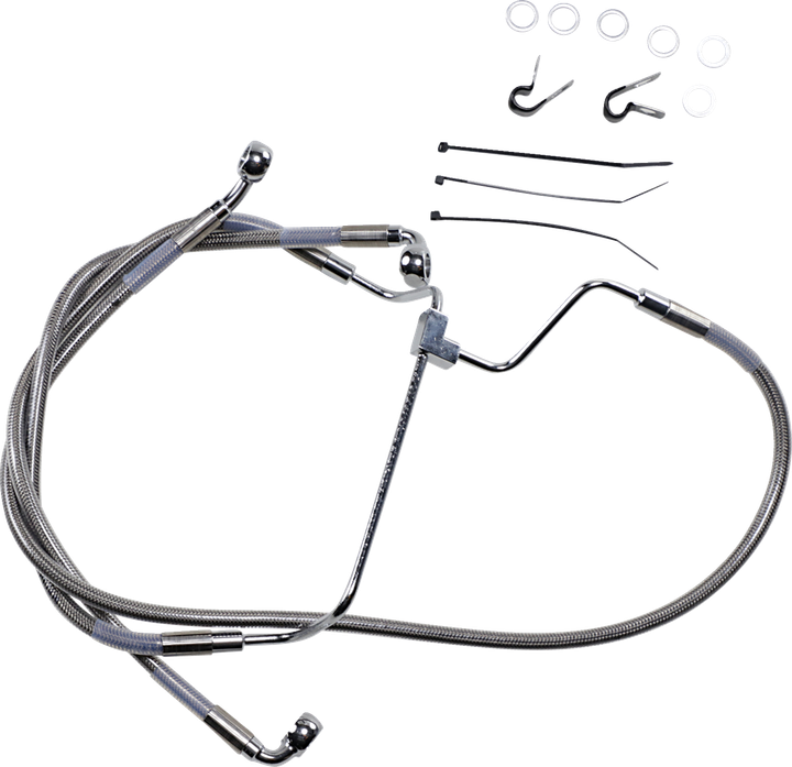 Drag Specialties Brake Line - +2" - Stainless Steel 1741-3975