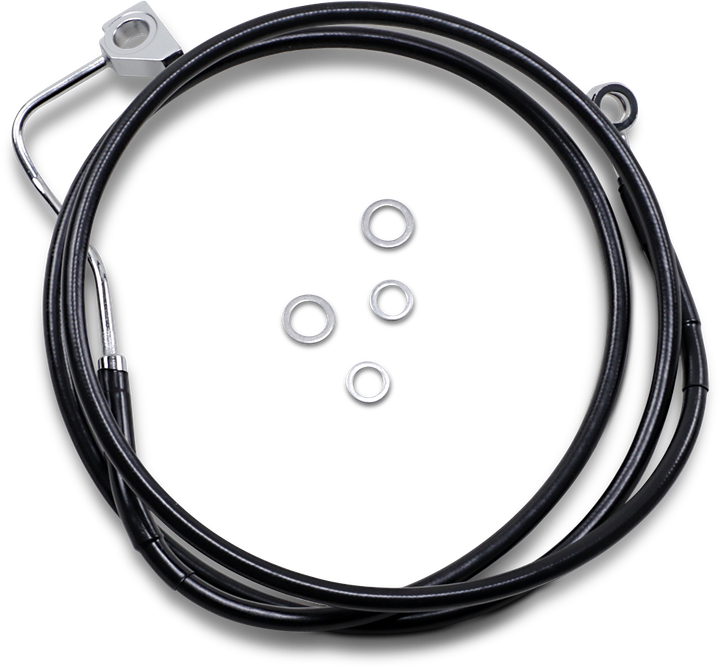 Drag Specialties Brake Line - Front (Upper) - Black - +2" With Abs 1741-3995