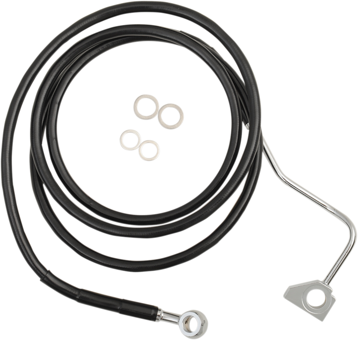 Drag Specialties Brake Line - Front (Upper) - Black - +8" With Abs 1741-3998