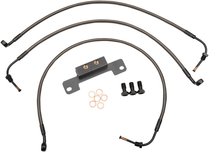 La Choppers Brake Lines - 18" - 20" Ape Hanger Handlebars - Midnight LA-8011B19M