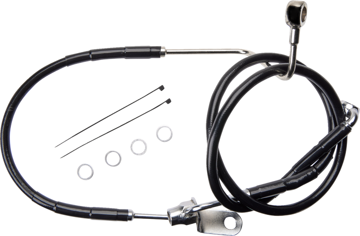 Drag Specialties Brake Line - Rear - Non-Abs - Black 1741-6353