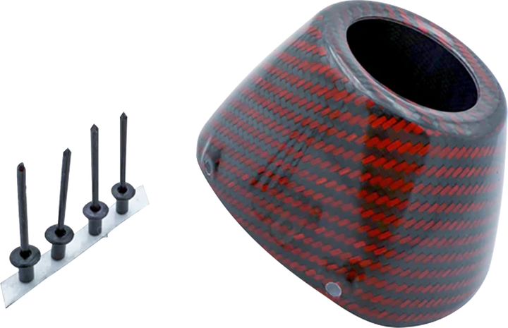 Fmf End Cap Replacement Kit - Carbon - Rct External - Red 40695