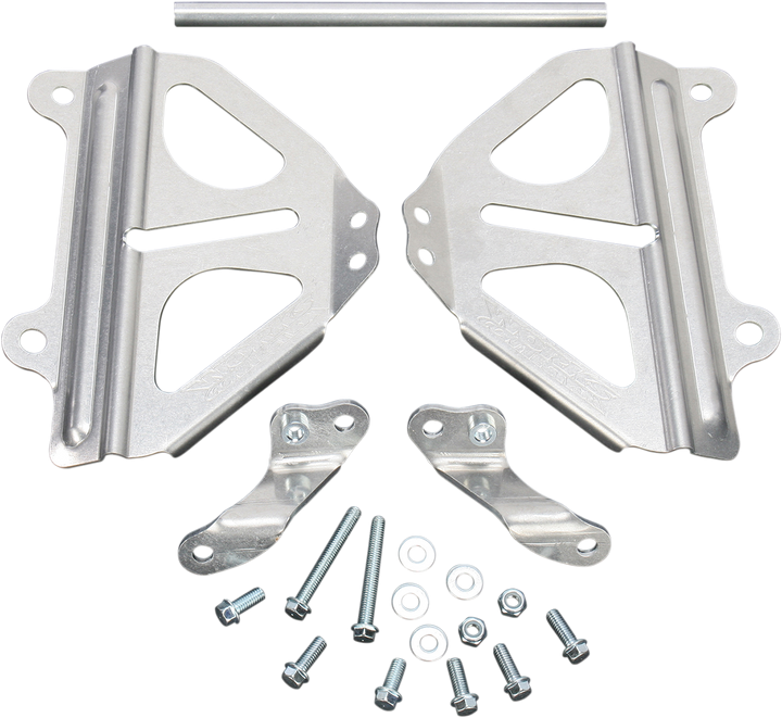 Works Connection Radiator Brace Set - Silver - Honda 18-008