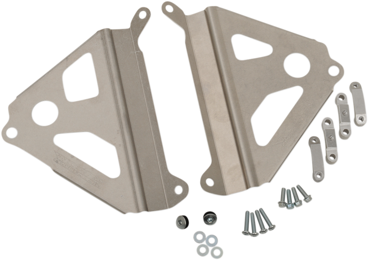 Works Connection Radiator Brace Set - Silver - Yamaha 18-280
