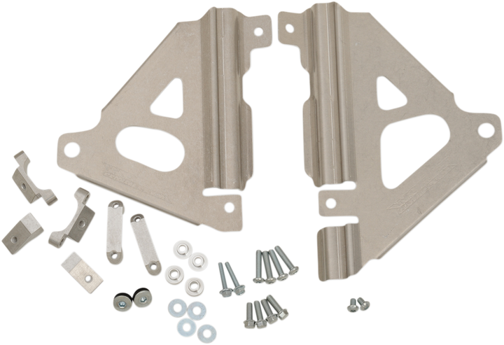 Works Connection Radiator Brace Set - Silver - Kawasaki 18-300