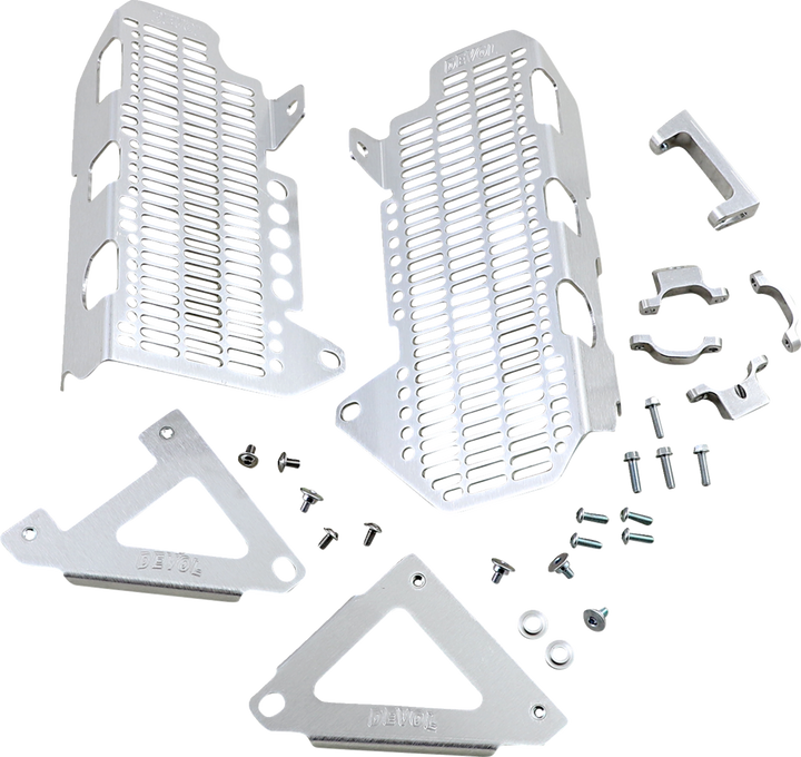 Devol Radiator Guards - Brushed Aluminum - Honda 0101-1212