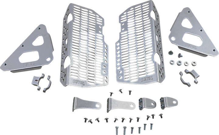 Devol Radiator Guards - Brushed Aluminum - Honda 0101-1213