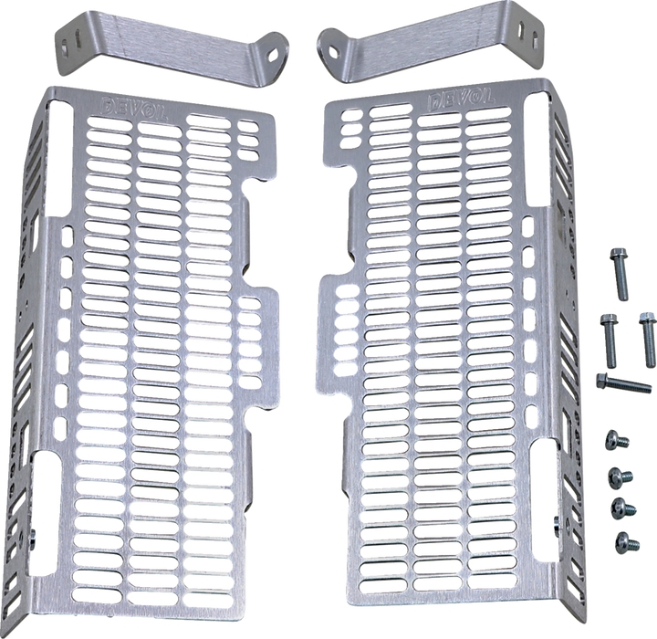 Devol Radiator Guards - Brushed Aluminum - Suzuki 0101-4505