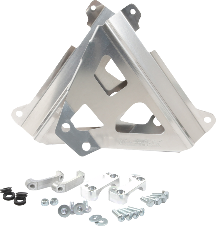 Works Connection Radiator Brace Set - Silver - Yamaha 18-269