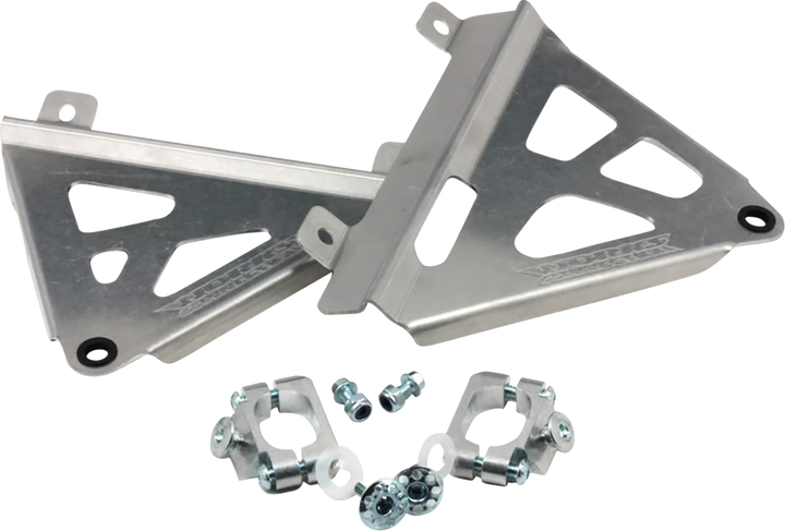 Works Connection Radiator Brace Set - Silver - Yamaha 18-073