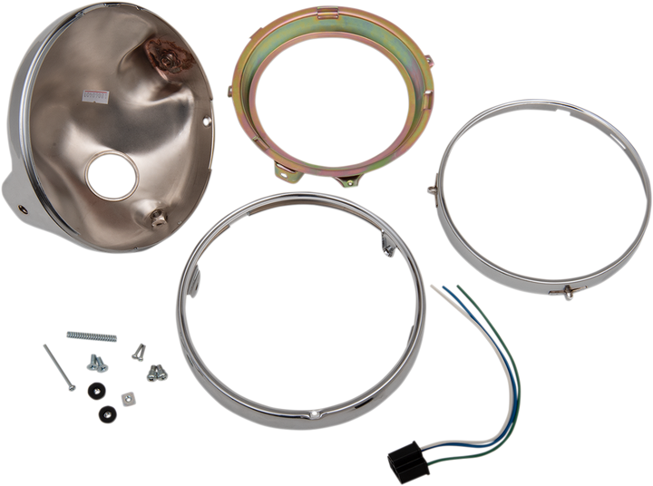 Emgo 7" Side Mount Headlamp Shell - Chrome 66-65040