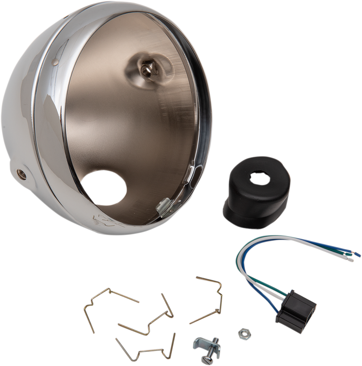 Emgo Lucas Style Headlight Shell - 7" - Chrome 66-65066