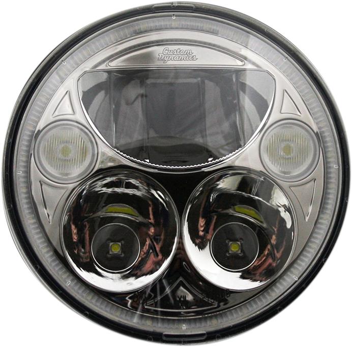 Custom Dynamics Led Headlight - 7" - Chrome CDTB-7-C