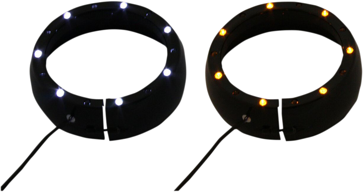 Custom Dynamics Lighted Passing Lamp Trim Ring '96-'05 Flht - Black CDTB-45TR-3B