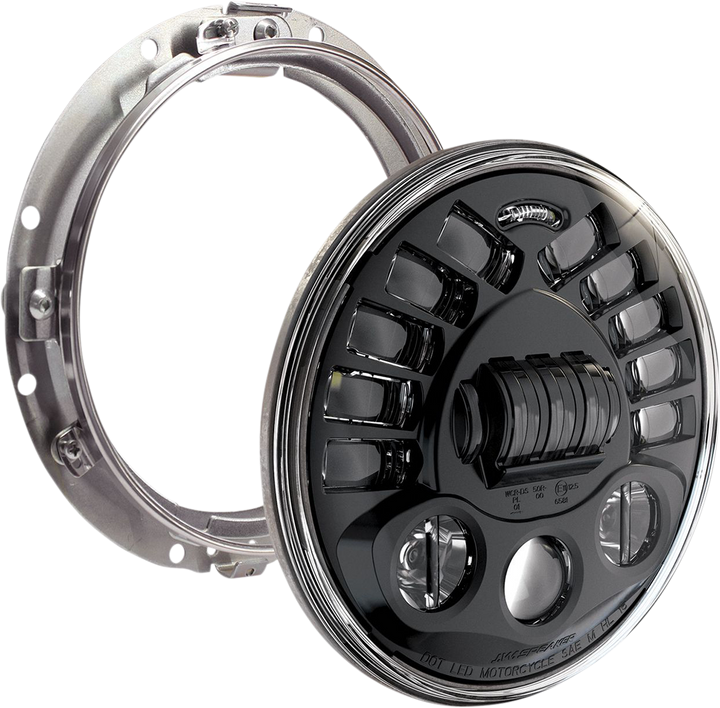 Custom Dynamics Adaptive Headlight With Mount - 7" - Black PB-7A-13-B