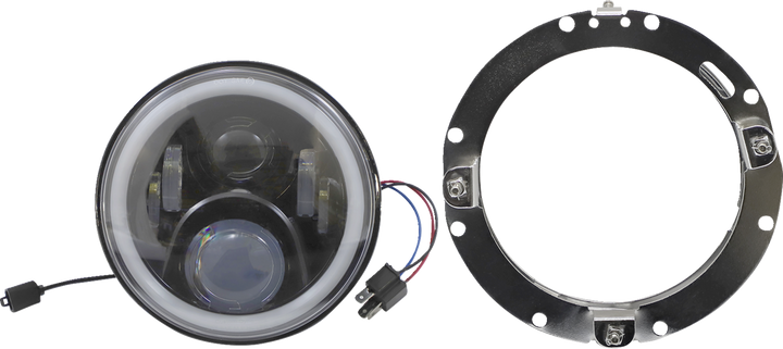 Custom Dynamics Proglow 7" Headlamp - With Mounting Ring - Black PG-7-13-B