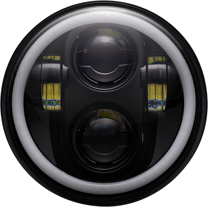 Custom Dynamics Proglow 5-3/4" Headlamp - With Mounting Ring - Black PG-575-B