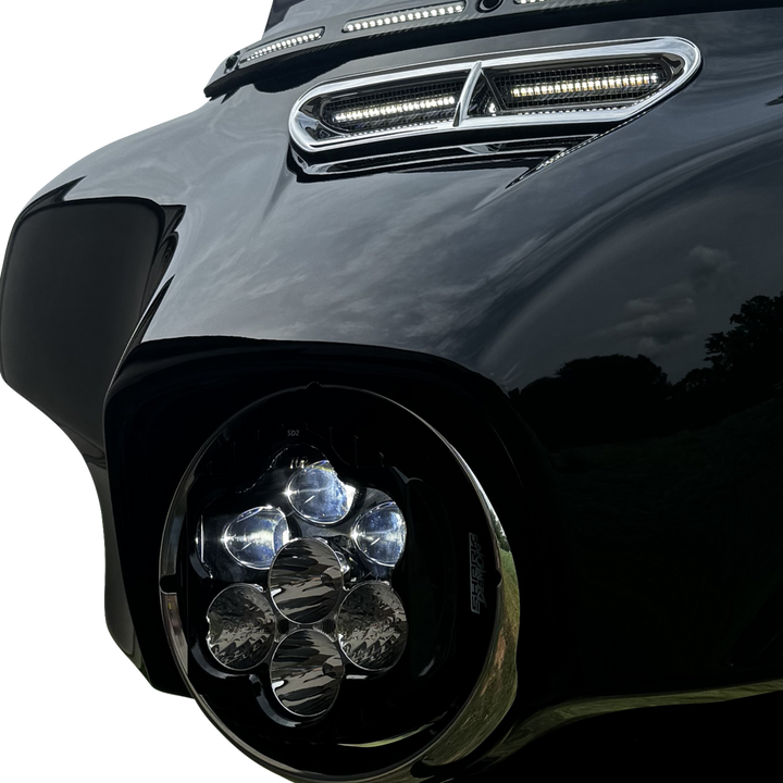 Custom Dynamics Led Headlight - Shark Demon - Harley-Davidson SD2-BW-W