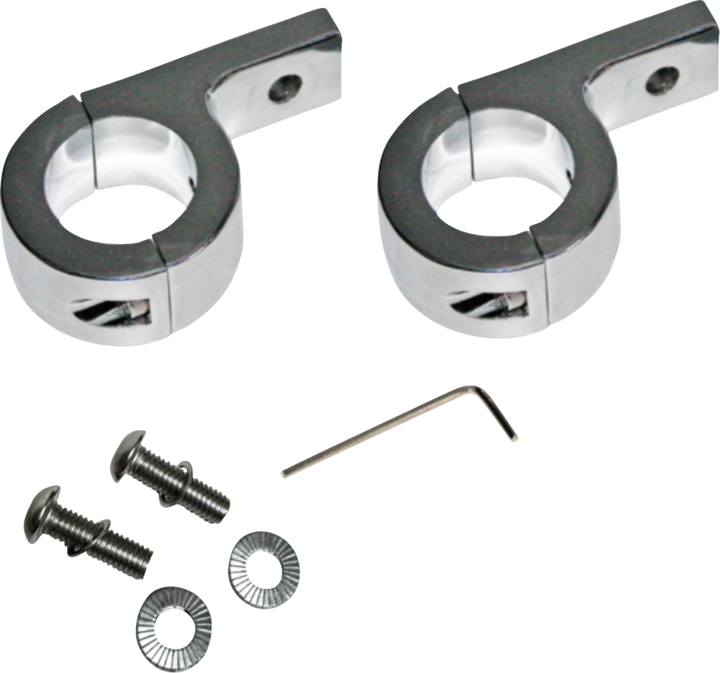 Custom Dynamics P-Clamp Mounts - Mount - Fog Light - Chrome - Harley-Davidson CD-125-C