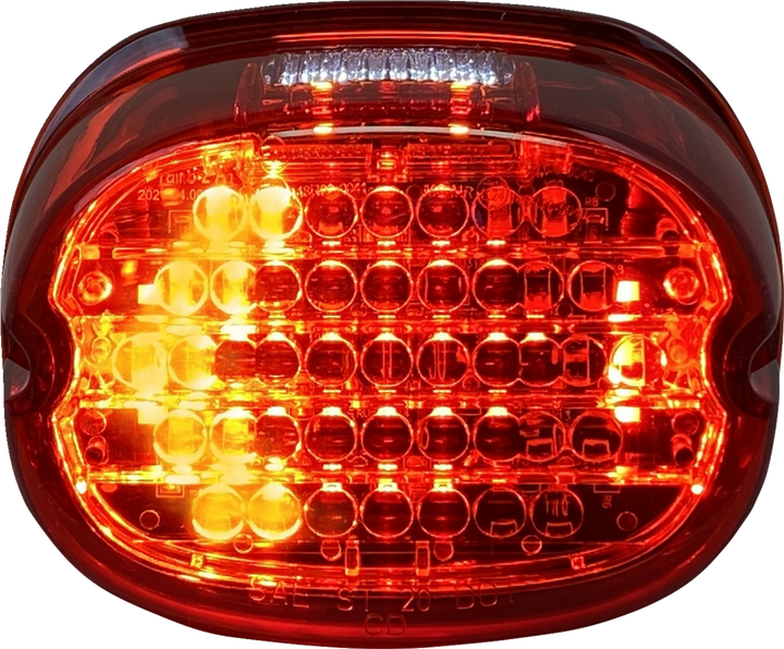 Custom Dynamics Taillight W/ Integrated Turn Signal - Top Window - Red Lens CD-INT-TL-W-R