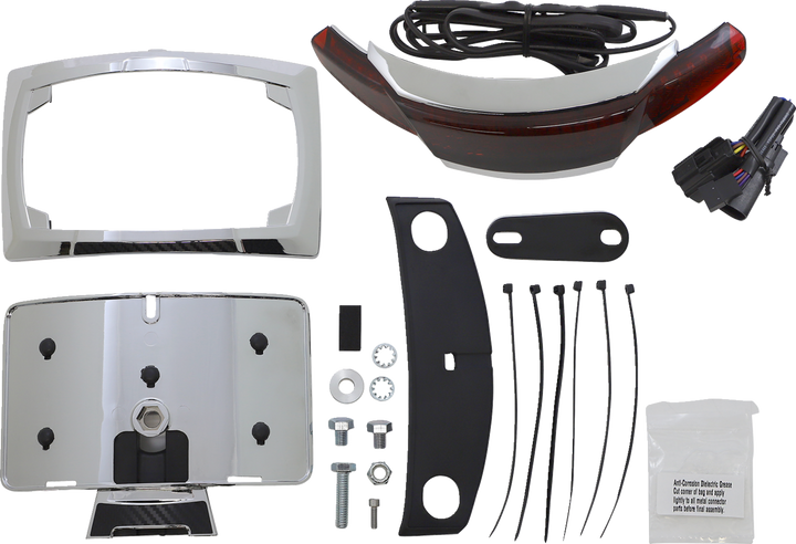 Ciro Taillight/License Plate Frame - Chrome - Red Lens 40253