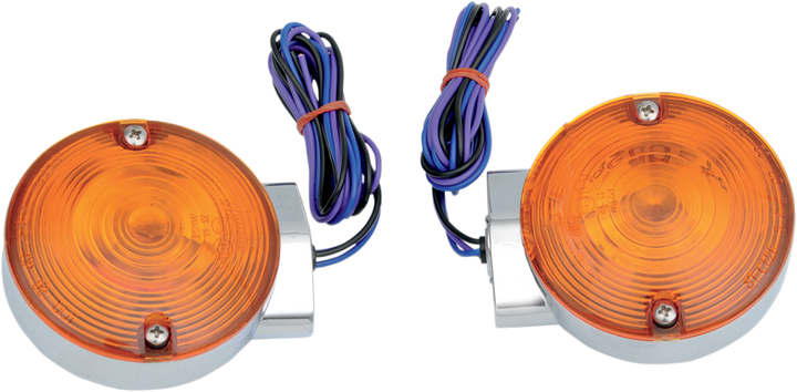 Drag Specialties Turn Signal Light Kit - Chrome - Front Flt 2020-0591