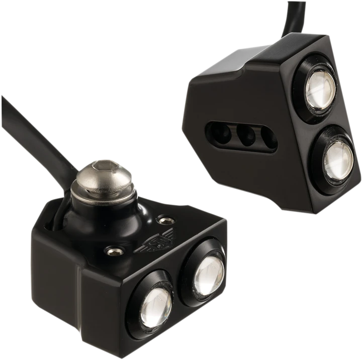 Joker Machine Led Side Mount Turn Signal - Black/Red 05-208-RB