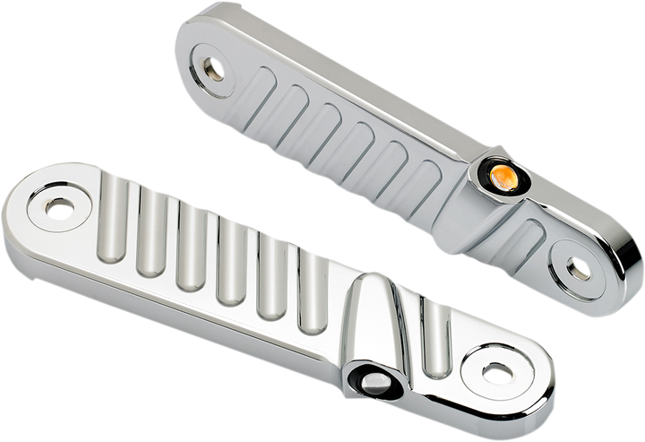 Joker Machine Streamliner Turn Signals - Finned - Chrome 05-210-3