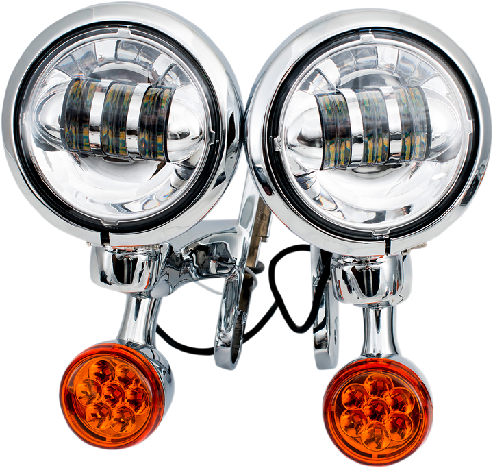 Rivco Products Led Turn/Run Lights - 4-1/2" - Chrome/Chrome MV185