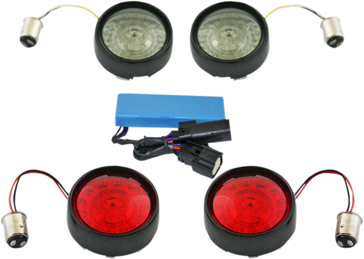 Custom Dynamics Full Bullet Turn Signal Conversion Kit - Black PB-SS-BB-B