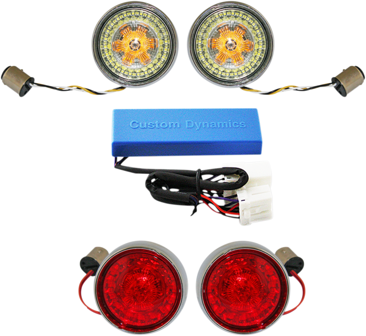 Custom Dynamics Full Bullet Turn Signal Conversion Kit - Chrome PB-HD-BB-C