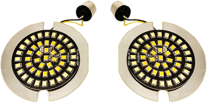 Drag Specialties Flat-Style Dual Front Turn Signal Insert - White - Amber 2020-1808