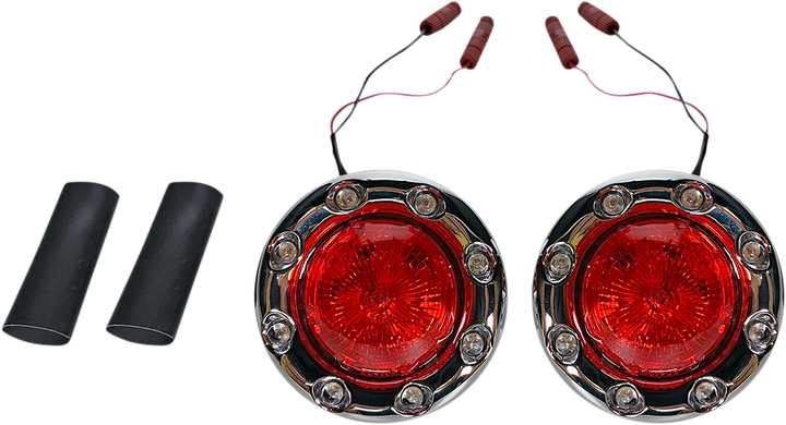 Custom Dynamics Probeam Bullet Ringz Led Turn Signals - Chrome/Red PB-BR-RR-IND-CR