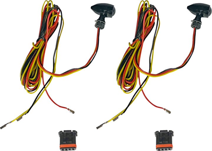 Custom Dynamics Micro Bullet Turn Signals - Led - Amber/Red- Black CD-MICRO-AR2-B