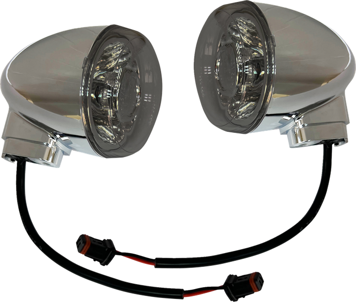 Drag Specialties Turn Signal - Rear - Smoke/Amber - Chrome 2020-2315