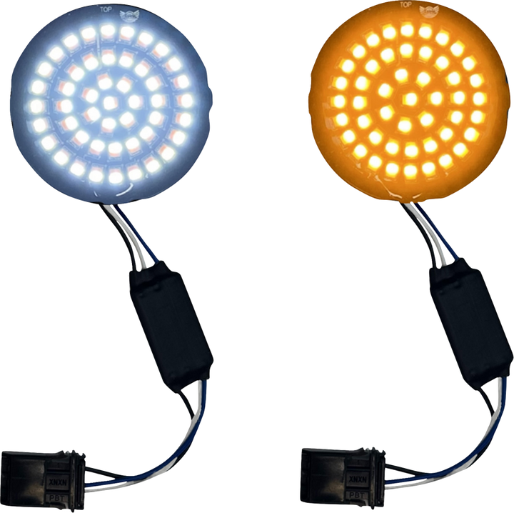 Custom Dynamics Genesis 4 Front Turn Signals - Amber/White GEN-4-AW-25ST