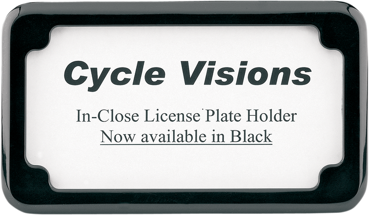 Cycle Visions Beveled License Plate Frame - Black CV-4615B