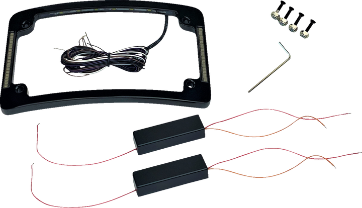 Custom Dynamics Tri-Radius License Plate Frame With Flushmount Leds - Black TF06-B