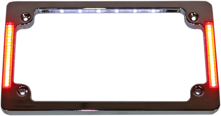 Custom Dynamics License Plate Frame With Led - Flat - Chrome TF07-C