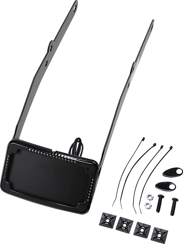 Cycle Visions Lp Plate Frame & Mount With Signals - Flsl - Black CV4655B
