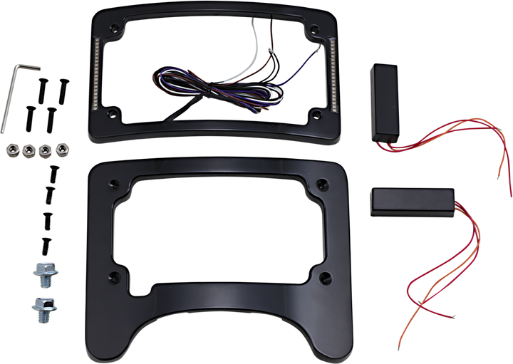 Custom Dynamics License Plate Frame/Turn Signal Eliminator - Black TS-ELIM-06BCM-B