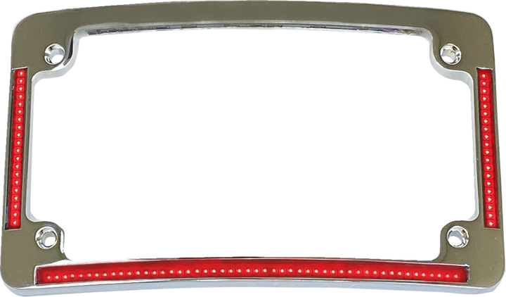 Custom Dynamics License Plate Frame - Red/White Led - Chrome TF08-C